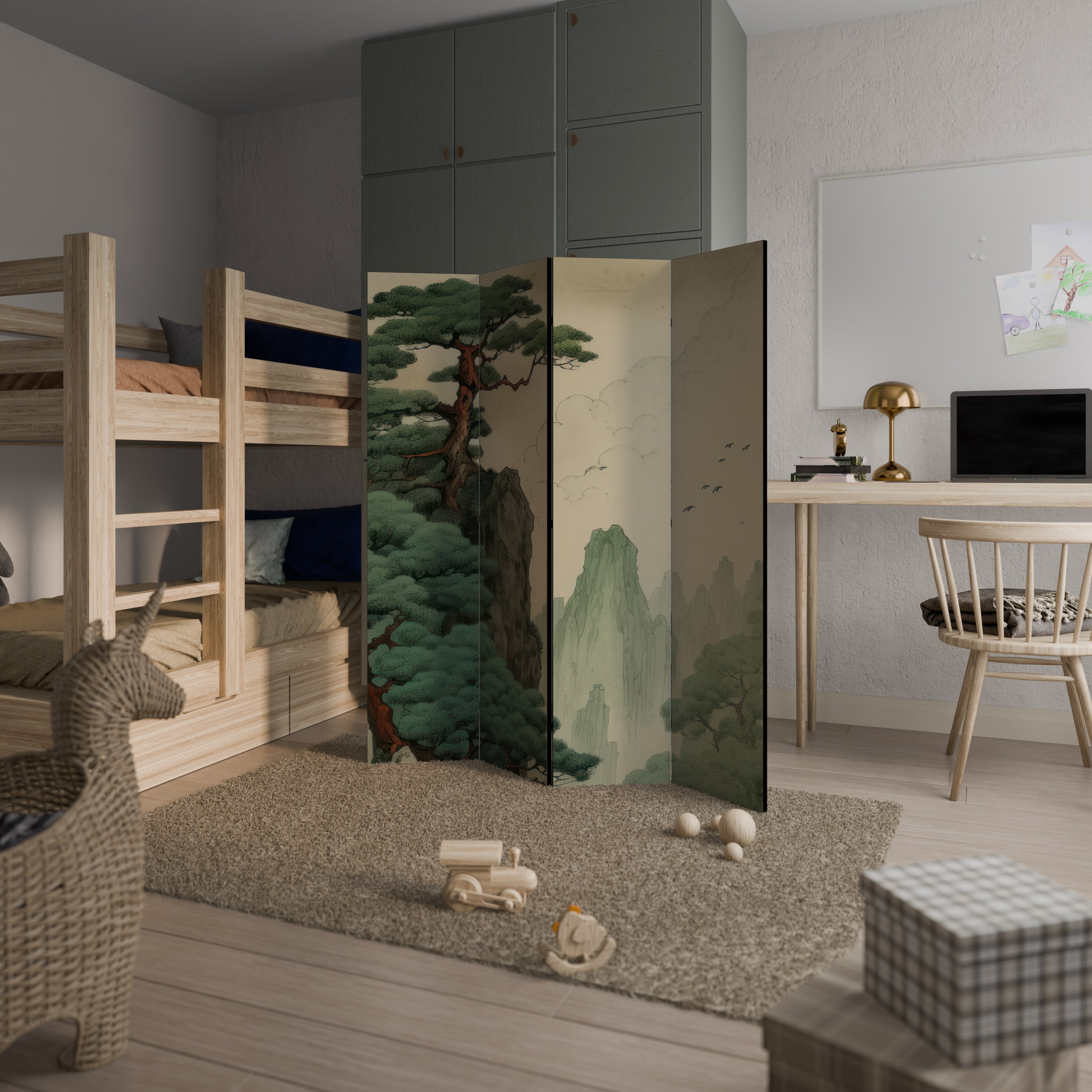 Biombo decorativo de 4 paneles VERDURE ABYSS