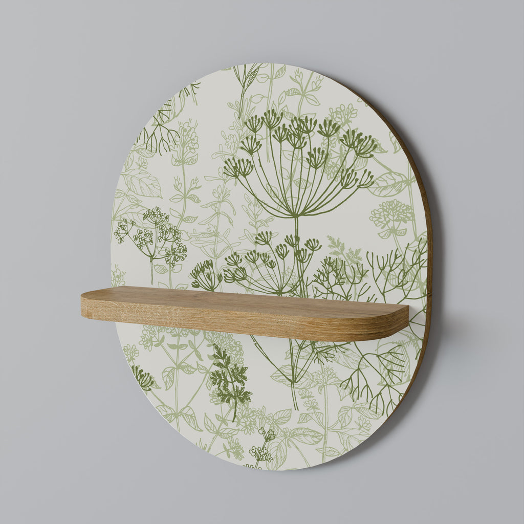 Estantería artística ovalada FENNEL BALDACHIN con efecto roble