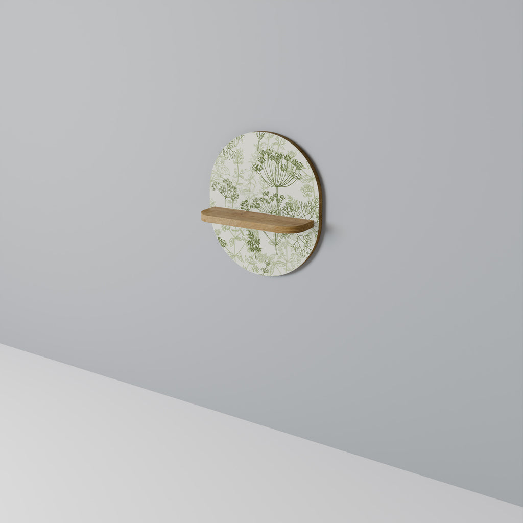 Estantería artística ovalada FENNEL BALDACHIN con efecto roble