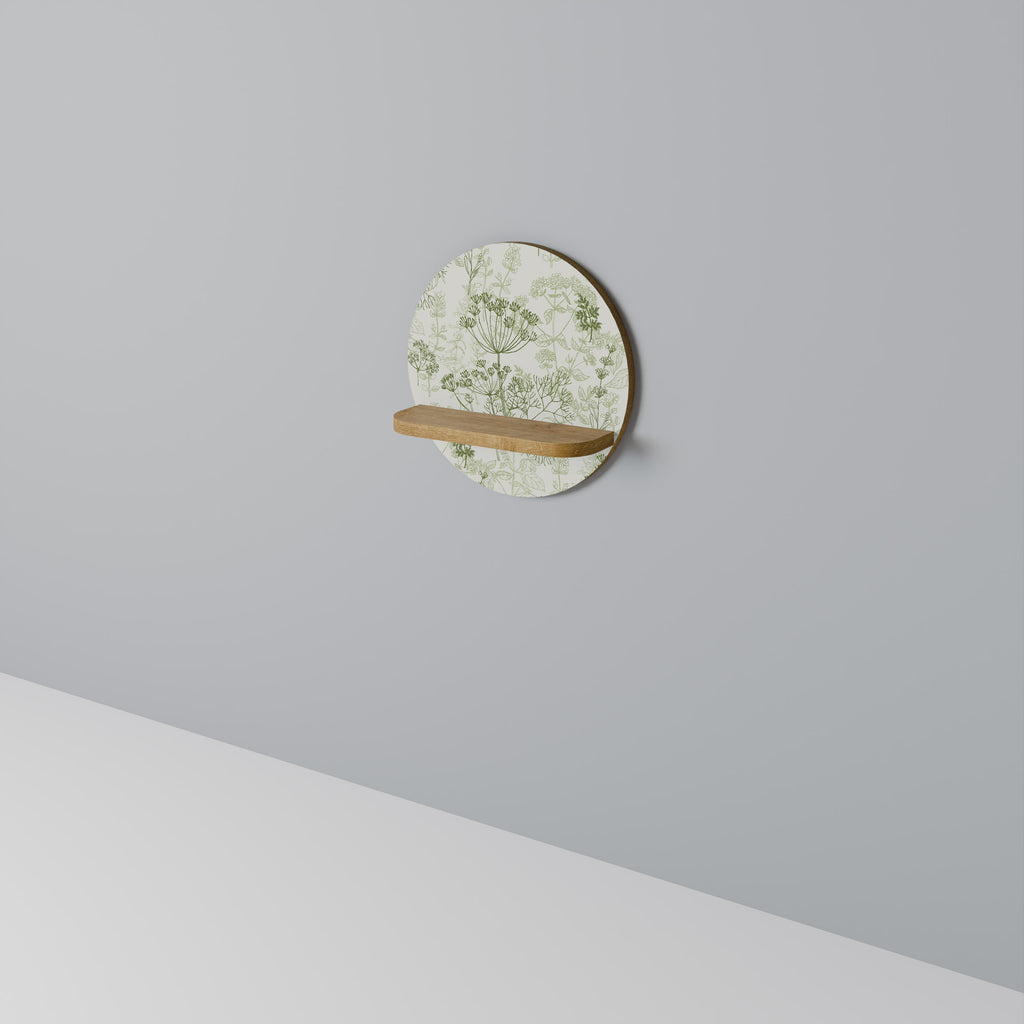 Estantería artística redonda FENNEL BALDACHIN con efecto roble