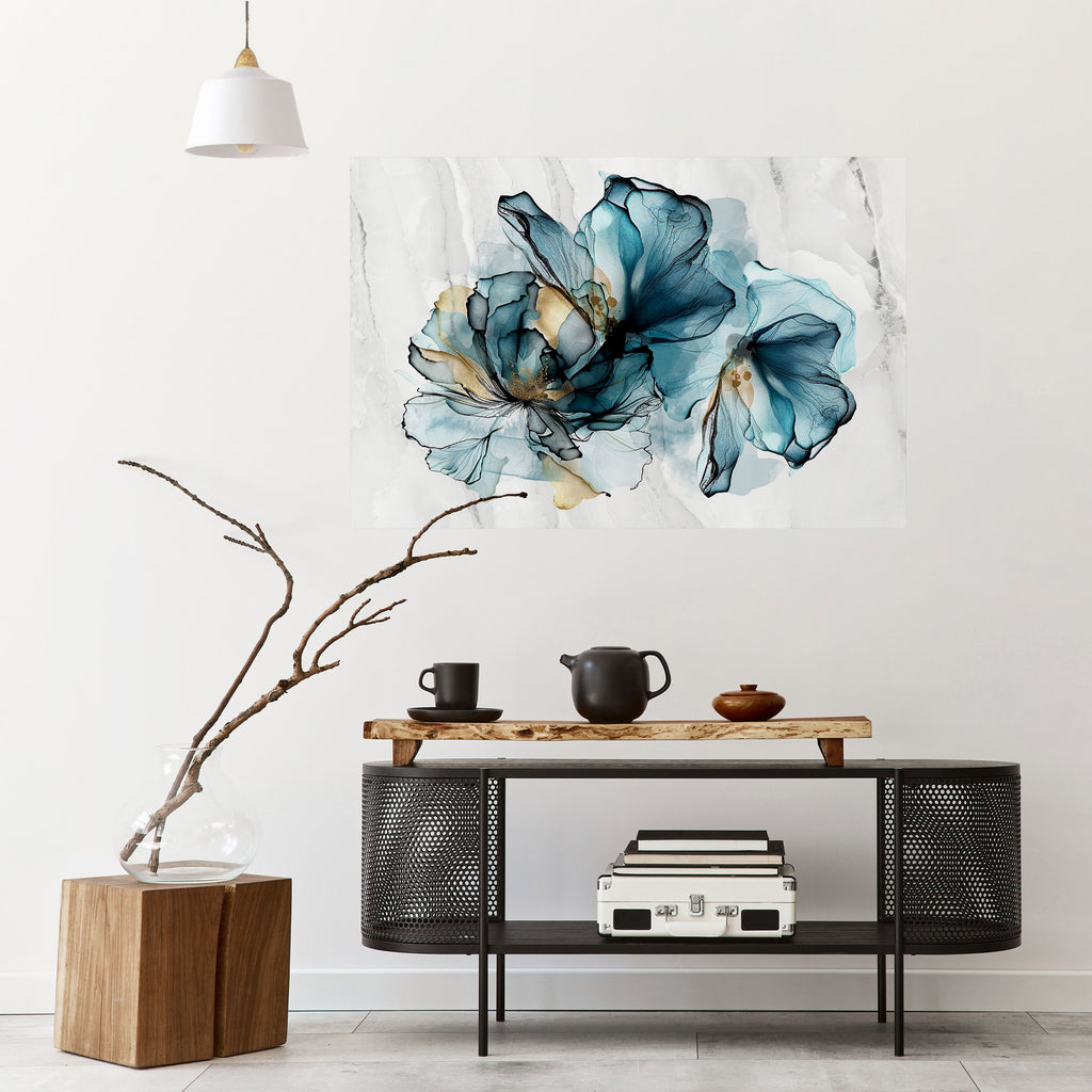 Póster horizontal autoadhesivo elegante de acuarela