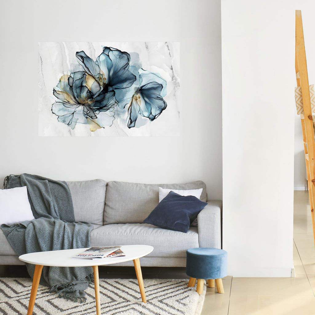 Póster horizontal autoadhesivo elegante de acuarela