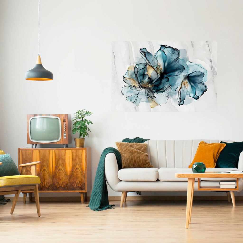 Póster horizontal autoadhesivo elegante de acuarela