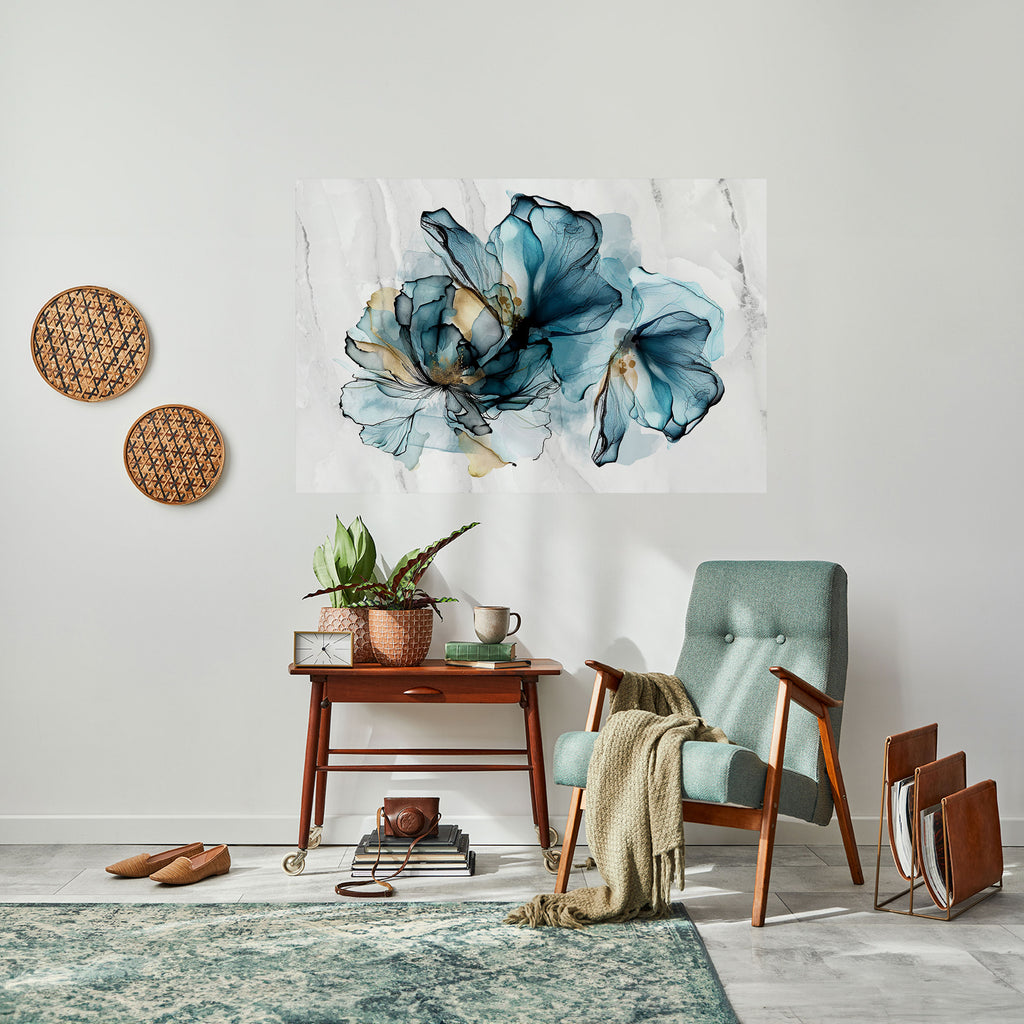 Póster horizontal autoadhesivo elegante de acuarela