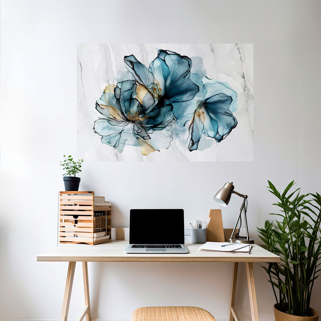 Póster horizontal autoadhesivo elegante de acuarela