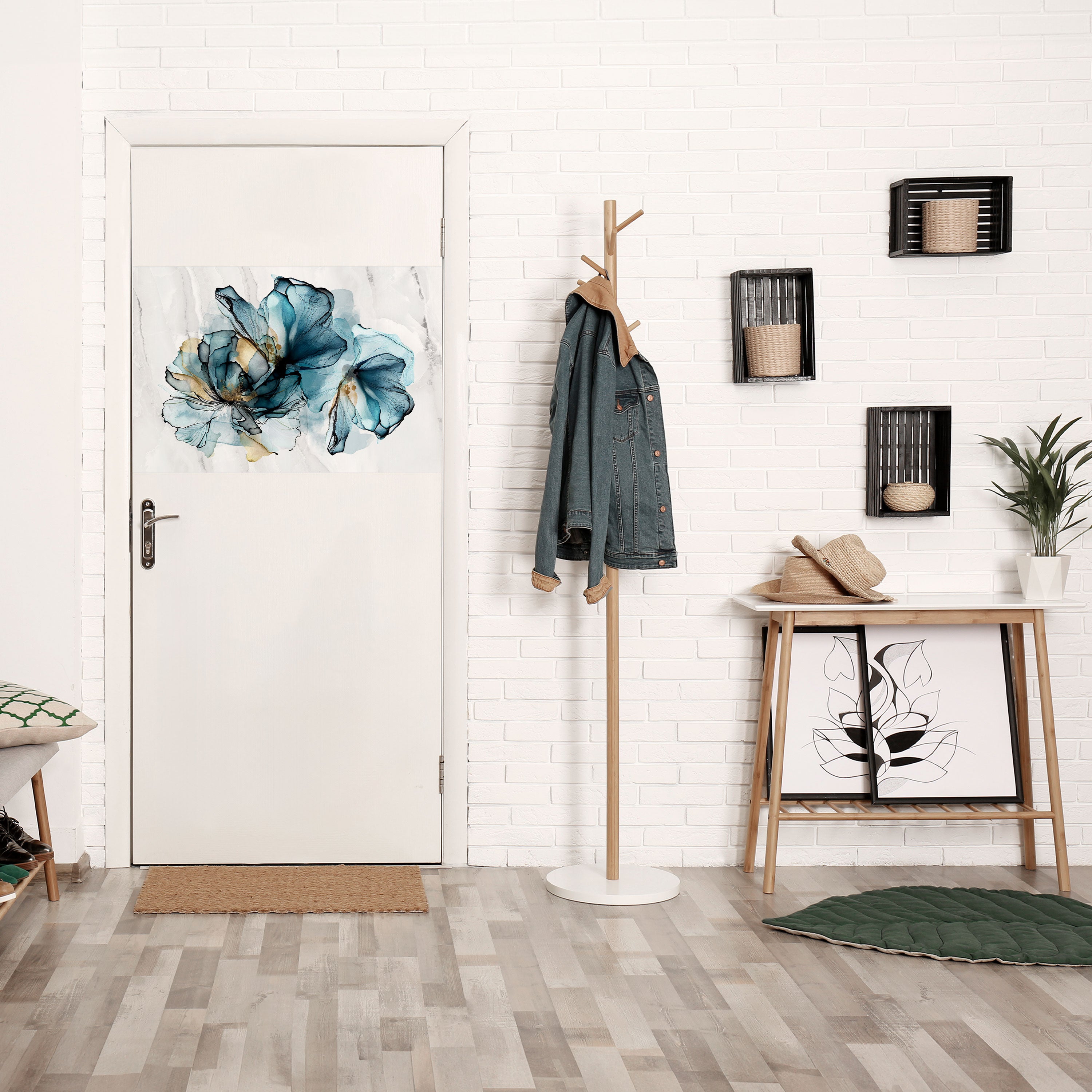 Póster horizontal autoadhesivo elegante de acuarela