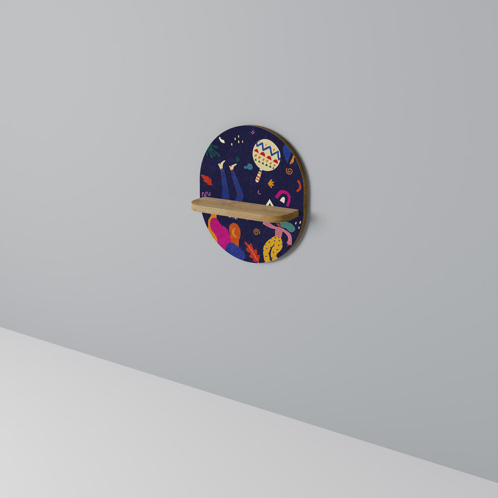 PLACERES FESTIVOS Estantería de arte ovalada con efecto roble