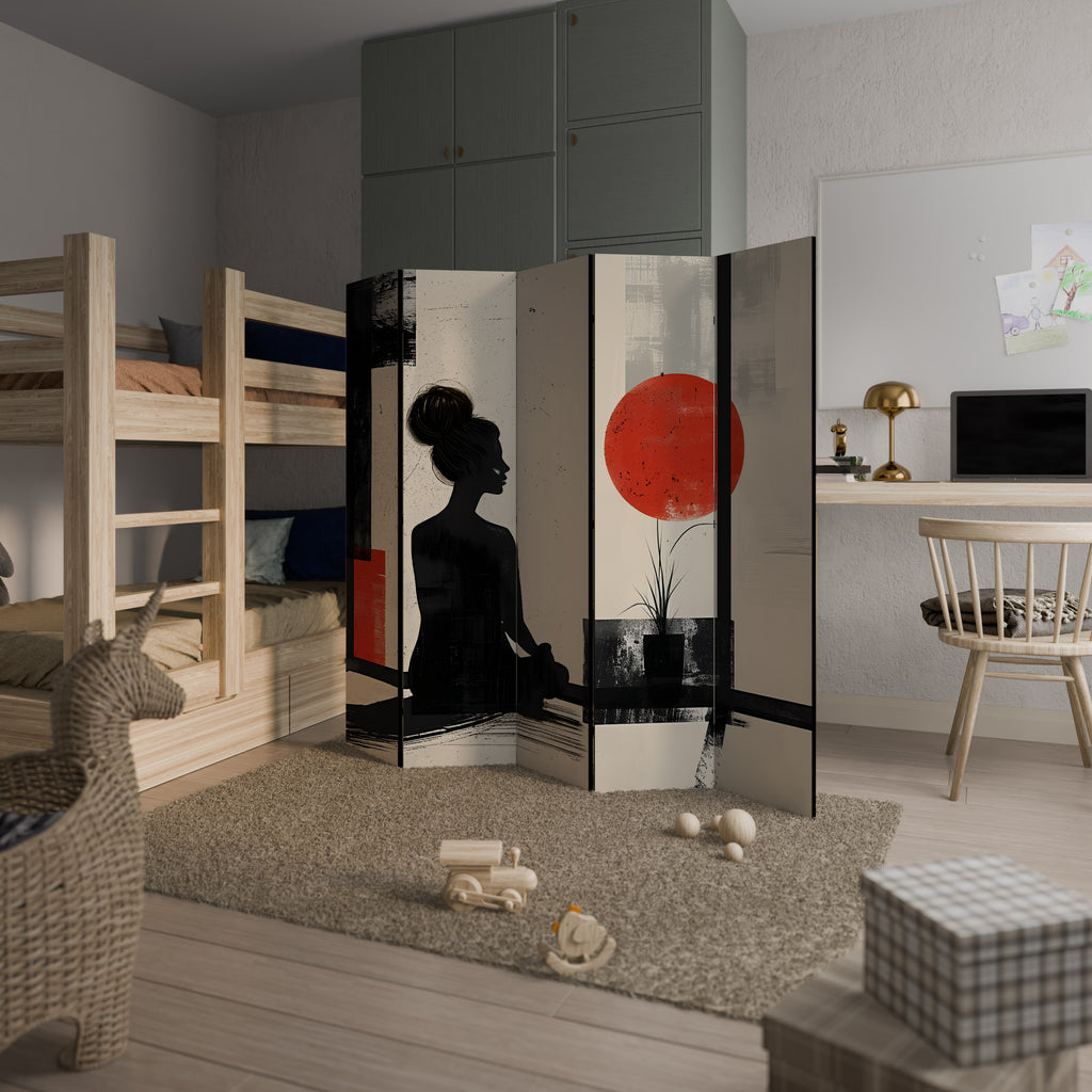 RED SUNSATION 5-Panel Room Divider