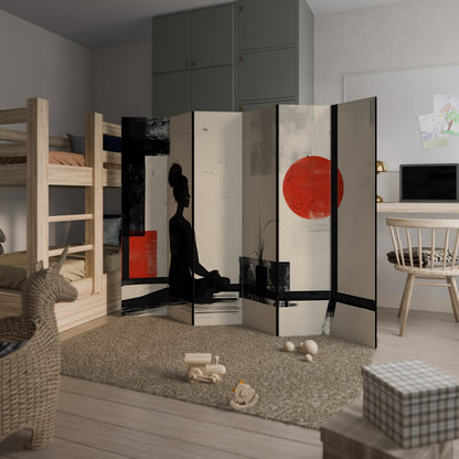 RED SUNSATION 6-Panel Room Divider