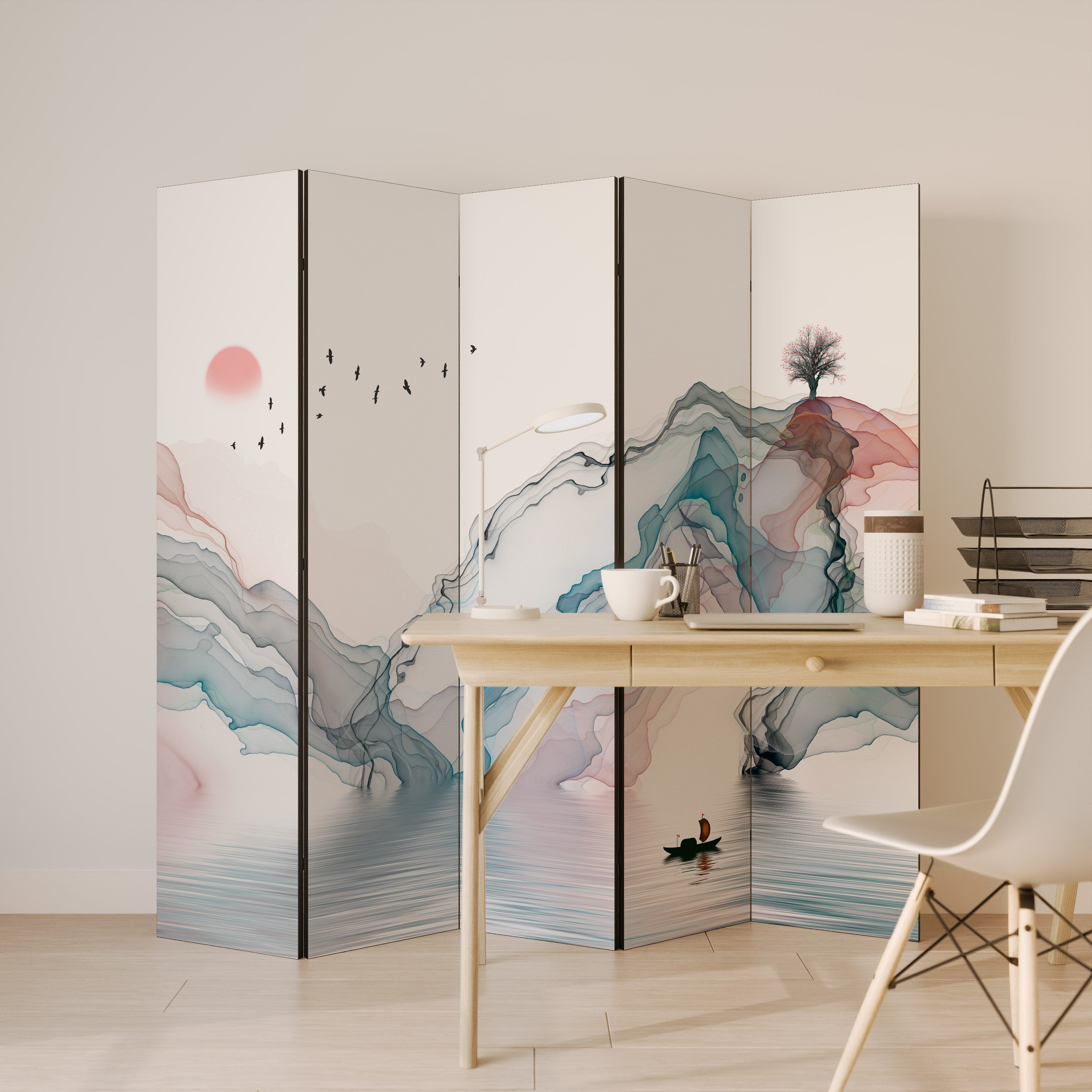 VELVET CROSSING 5-Panel Room Divider