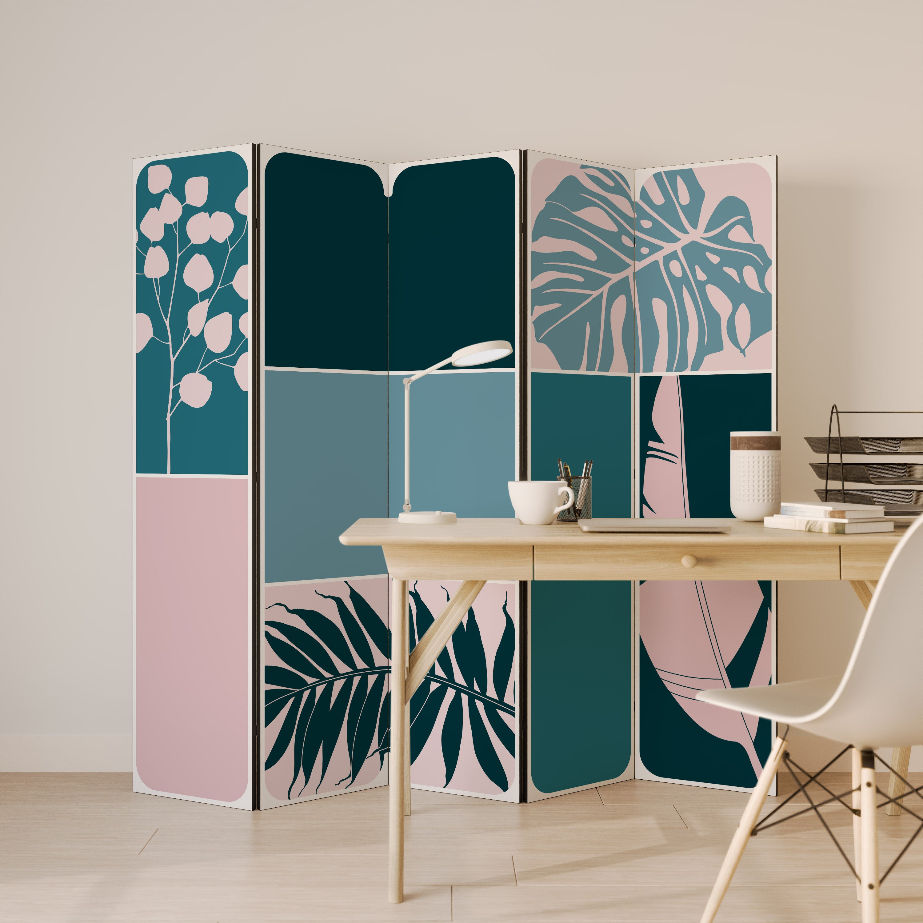 COMBINATION OF SHAPES 5-Panel Room Divider