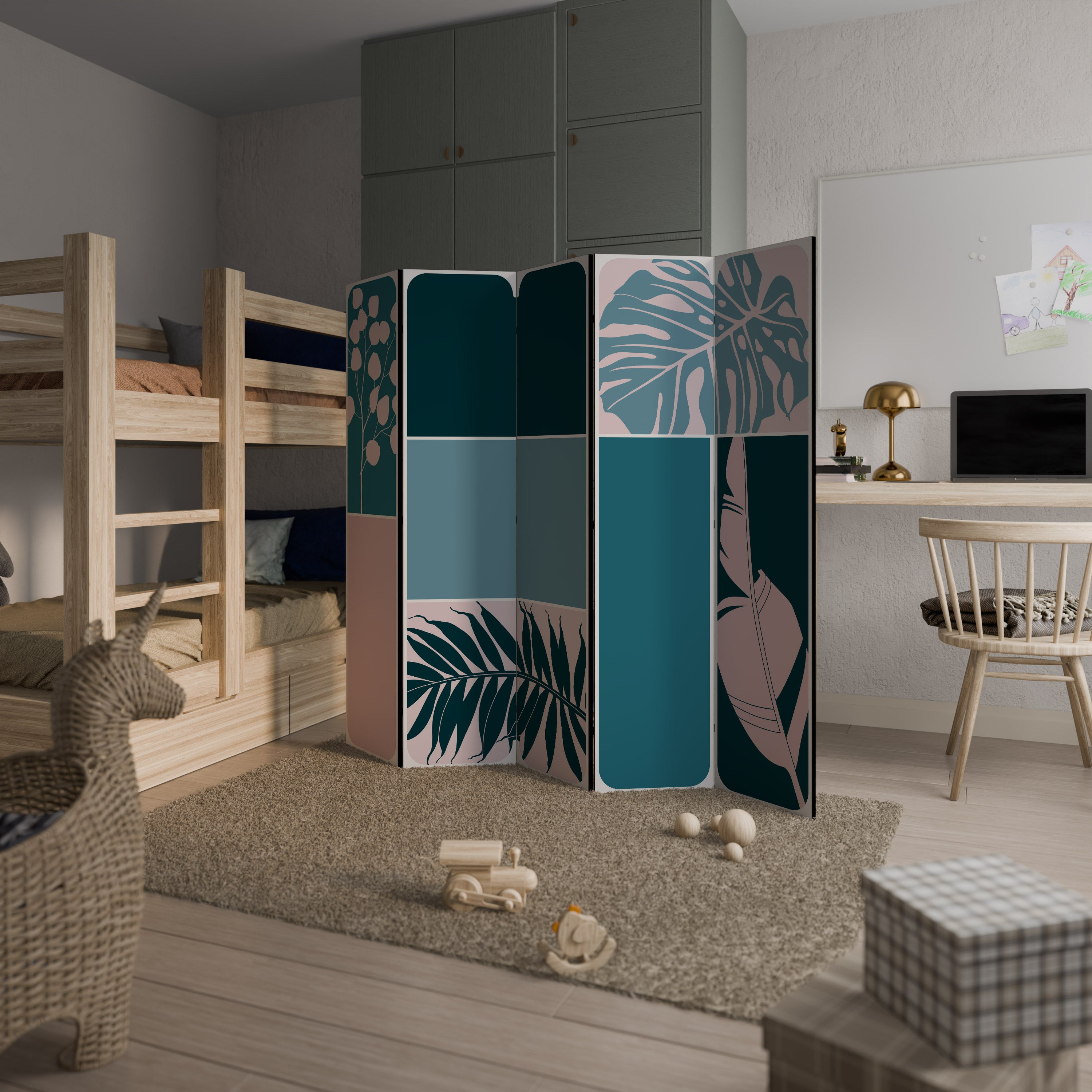 COMBINATION OF SHAPES 5-Panel Room Divider