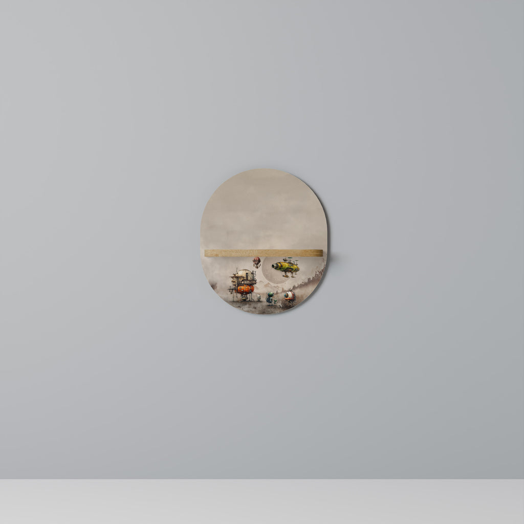 MACHINARIUM MACHINES Estantería de arte ovalada con efecto roble