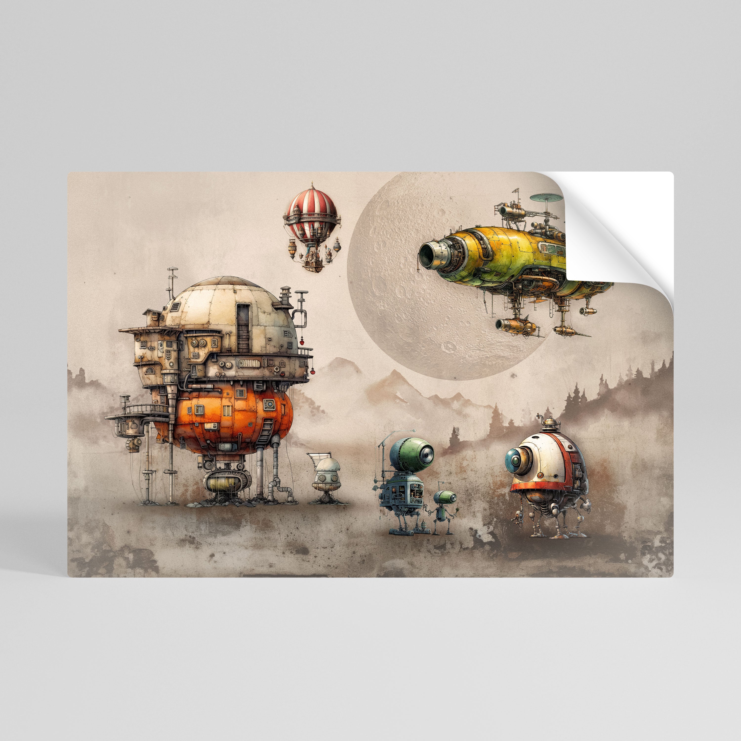 Póster horizontal autoadhesivo de MACHINARIUM MACHINES