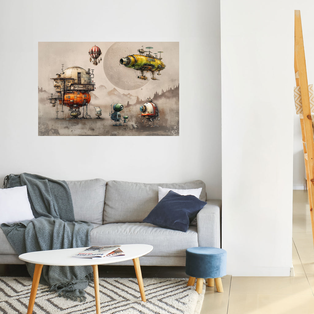 Póster horizontal autoadhesivo de MACHINARIUM MACHINES