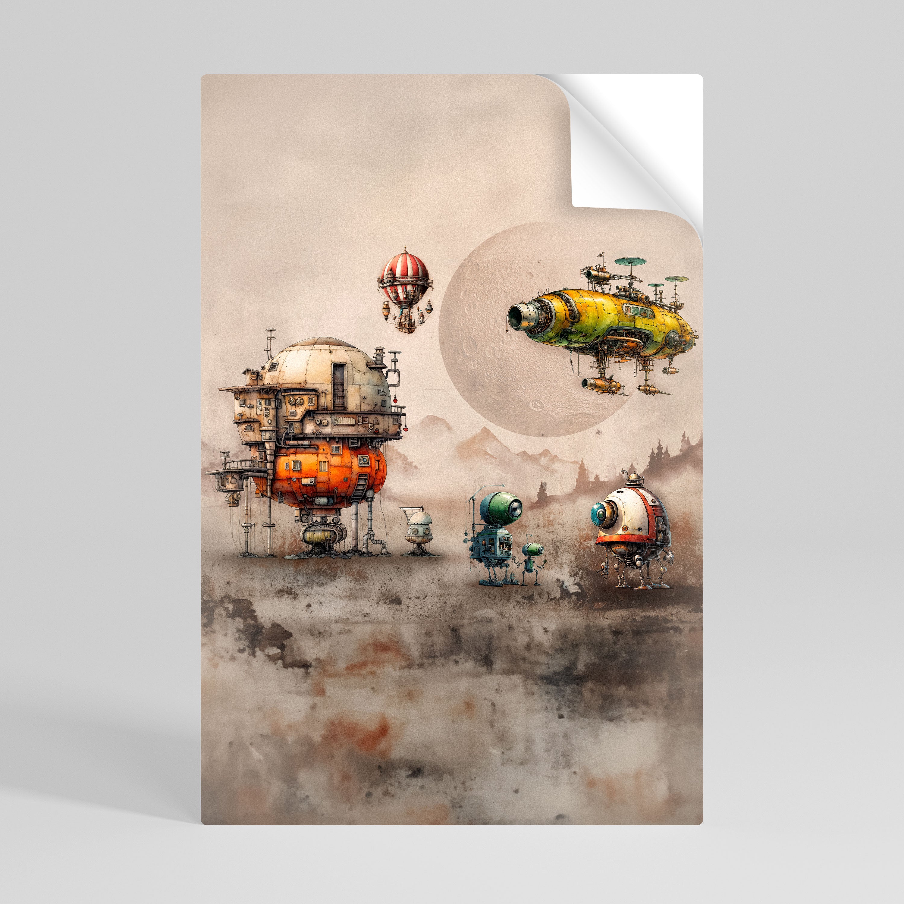 Póster vertical autoadhesivo de MACHINARIUM MACHINES