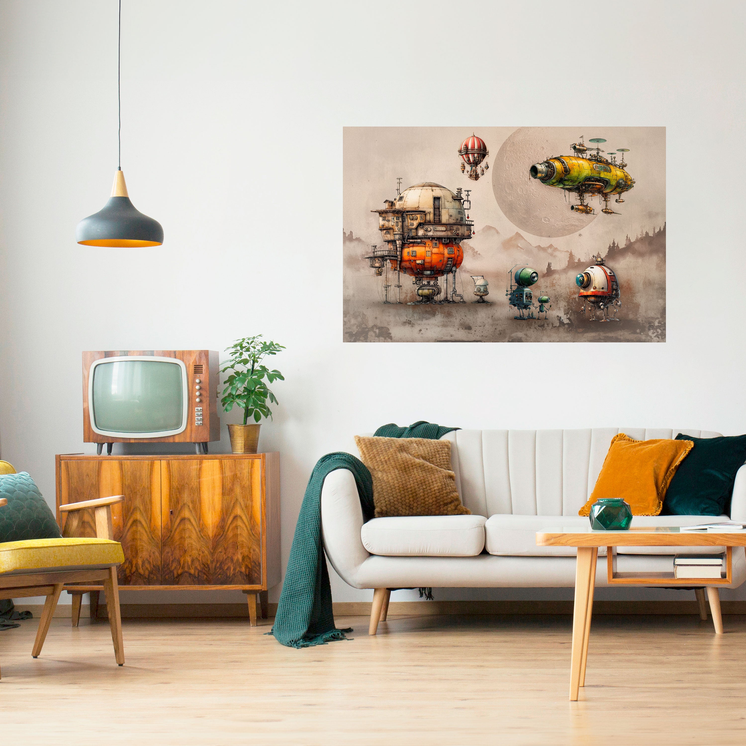 Póster horizontal autoadhesivo de MACHINARIUM MACHINES