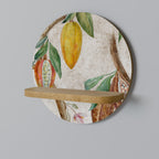 COCOA FRUITS Estante Redondo Decorativo en Efecto Roble
