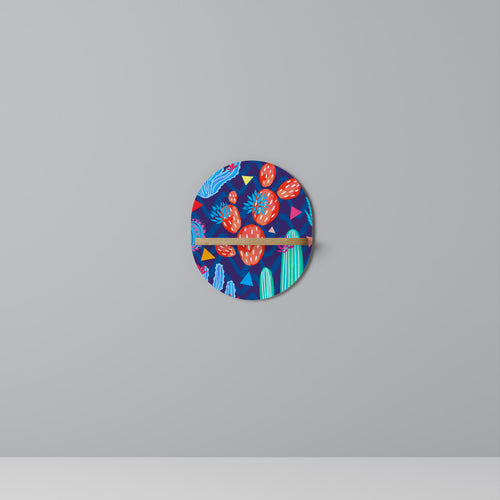 CACTUS VIBES Estante Ovalado Decorativo en Efecto Roble