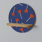 SWEET LOVE Estante Redondo Decorativo en Efecto Roble