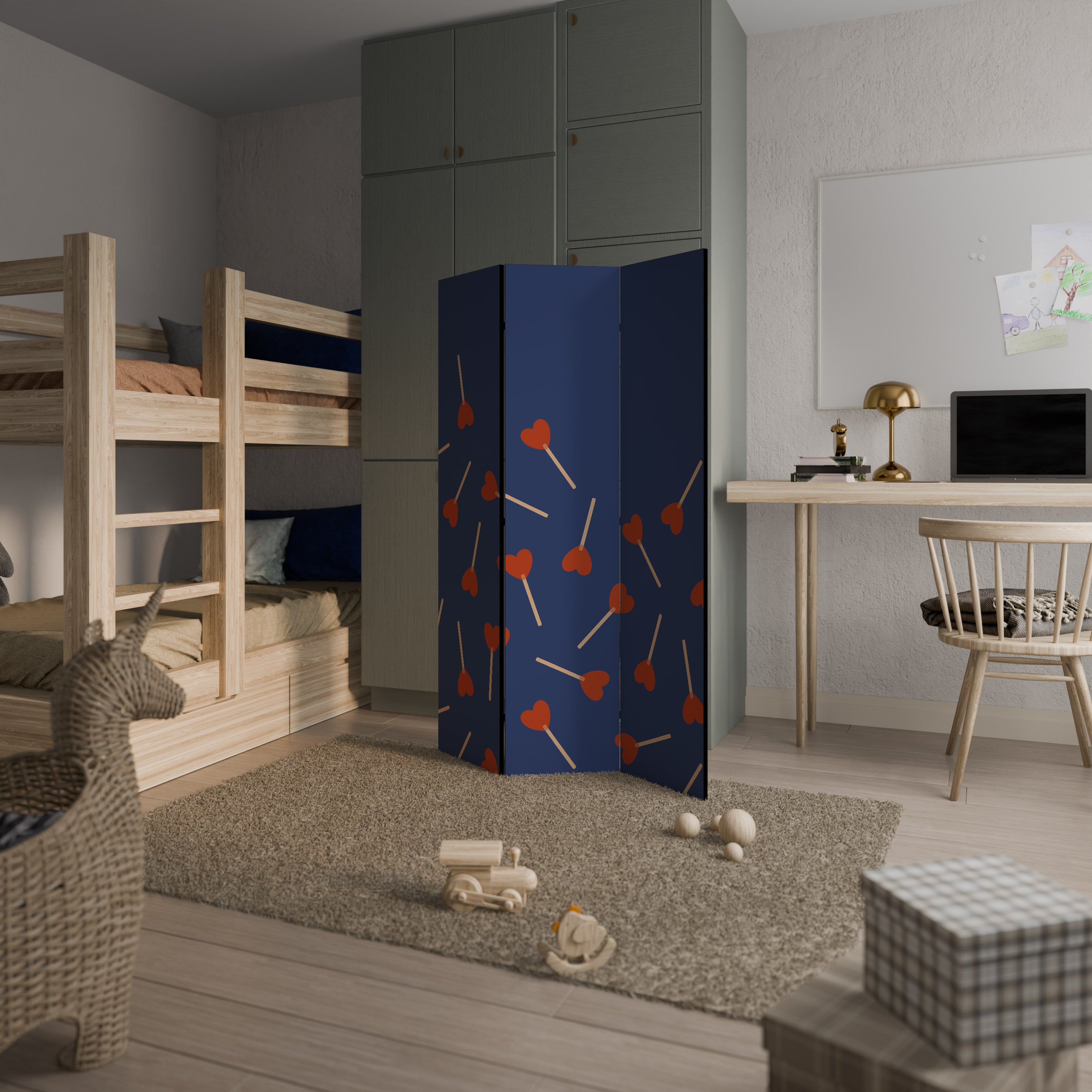 SWEET LOVE Biombo de 3 paneles