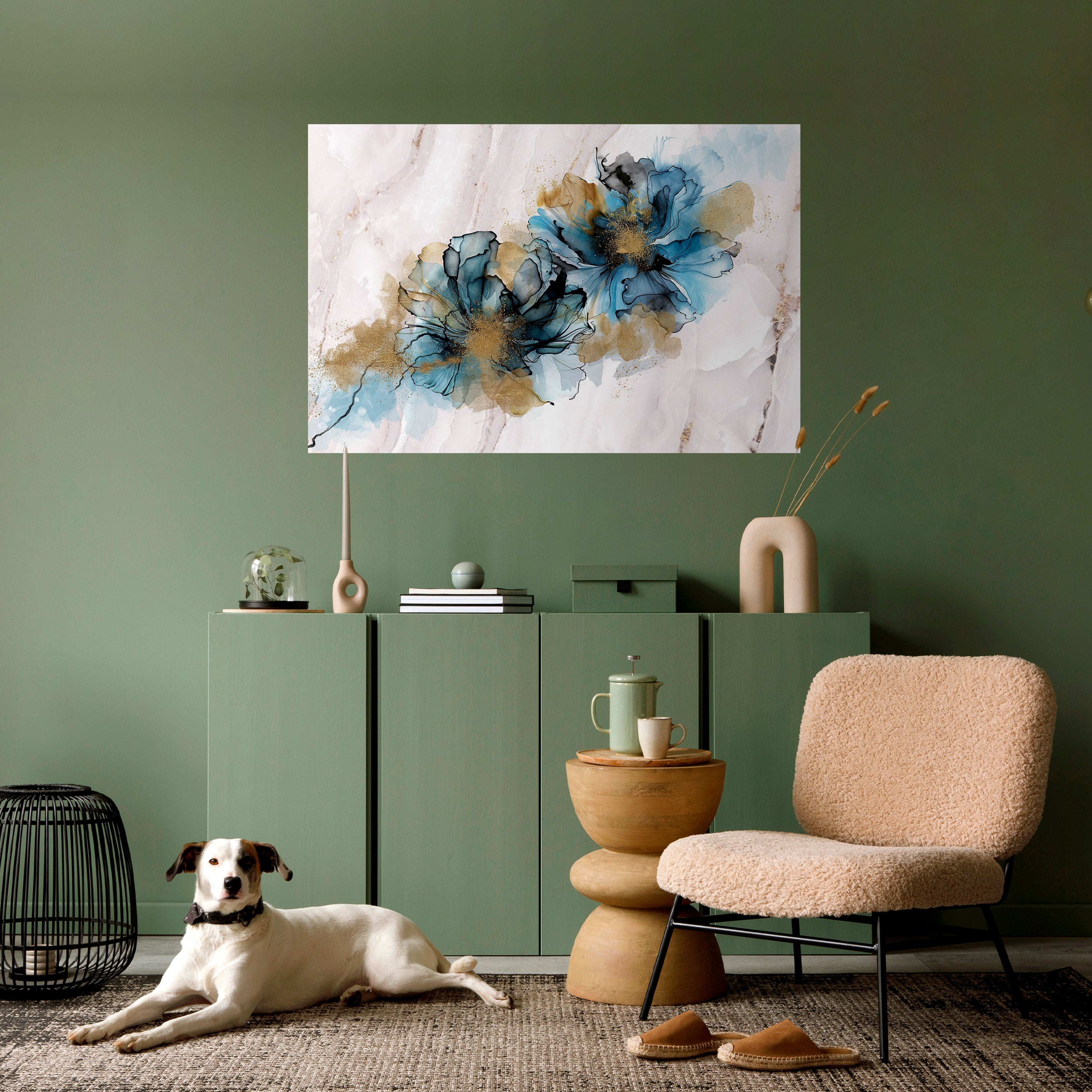 Póster horizontal autoadhesivo con diseño de salpicaduras de elegancia