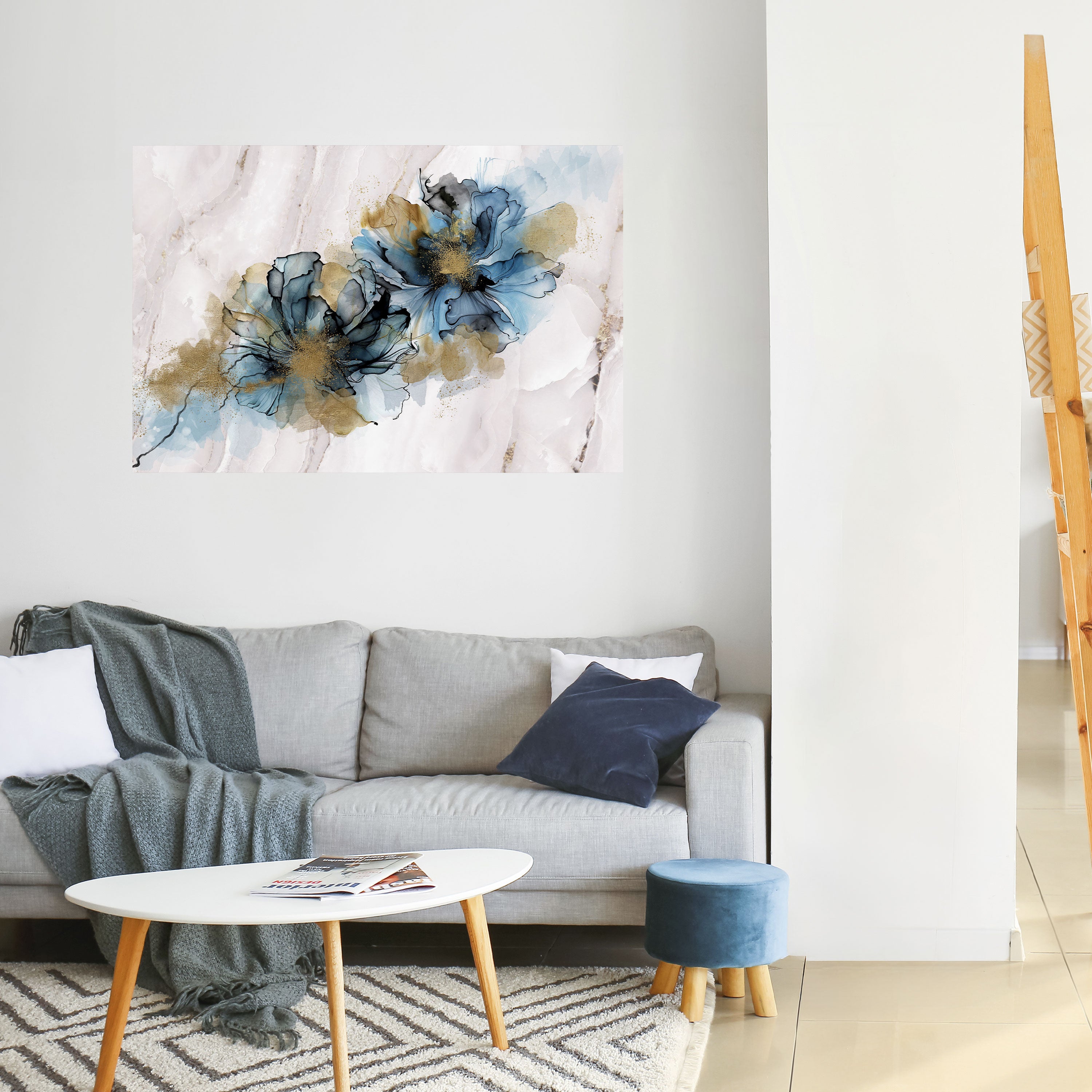 Póster horizontal autoadhesivo con diseño de salpicaduras de elegancia