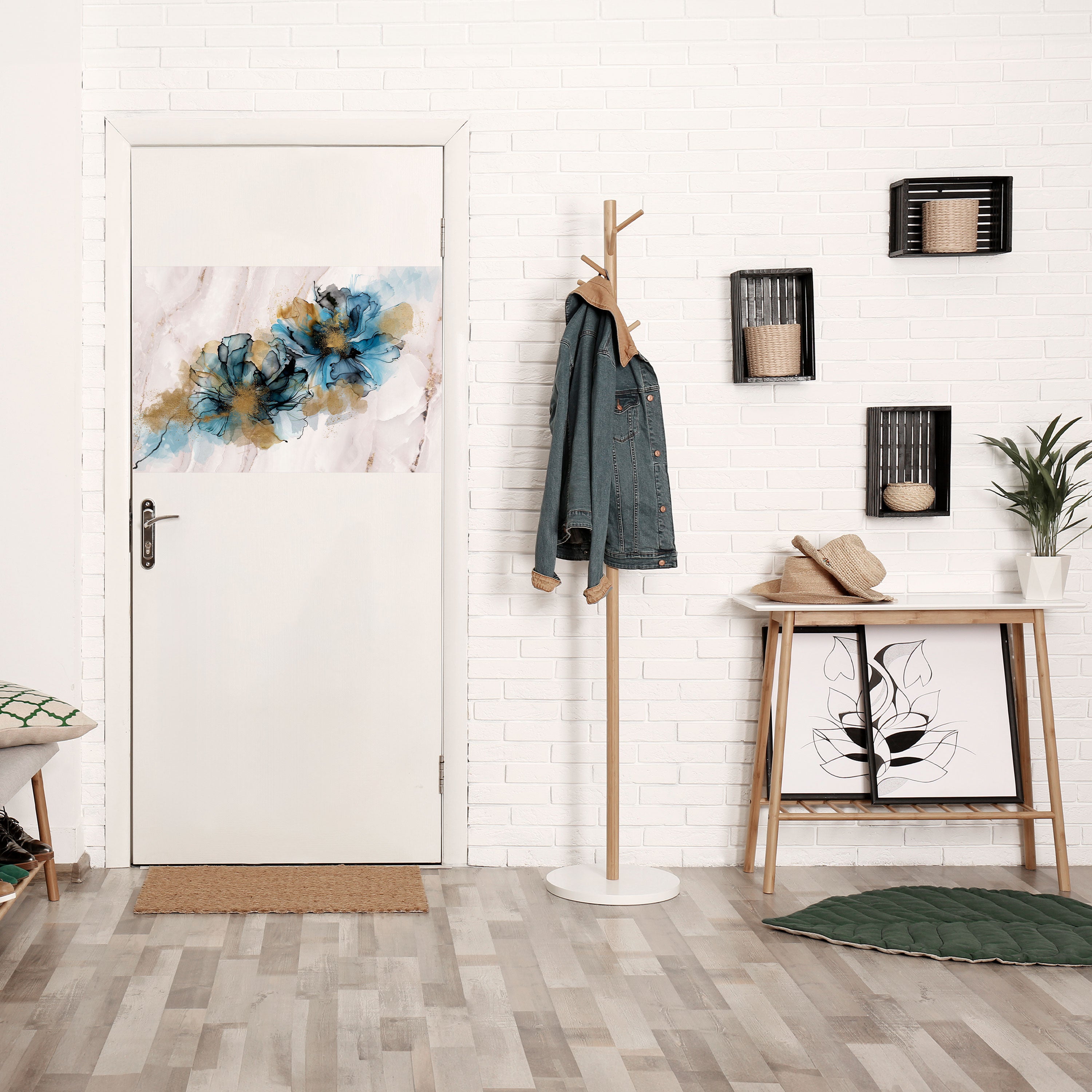 Póster horizontal autoadhesivo con diseño de salpicaduras de elegancia