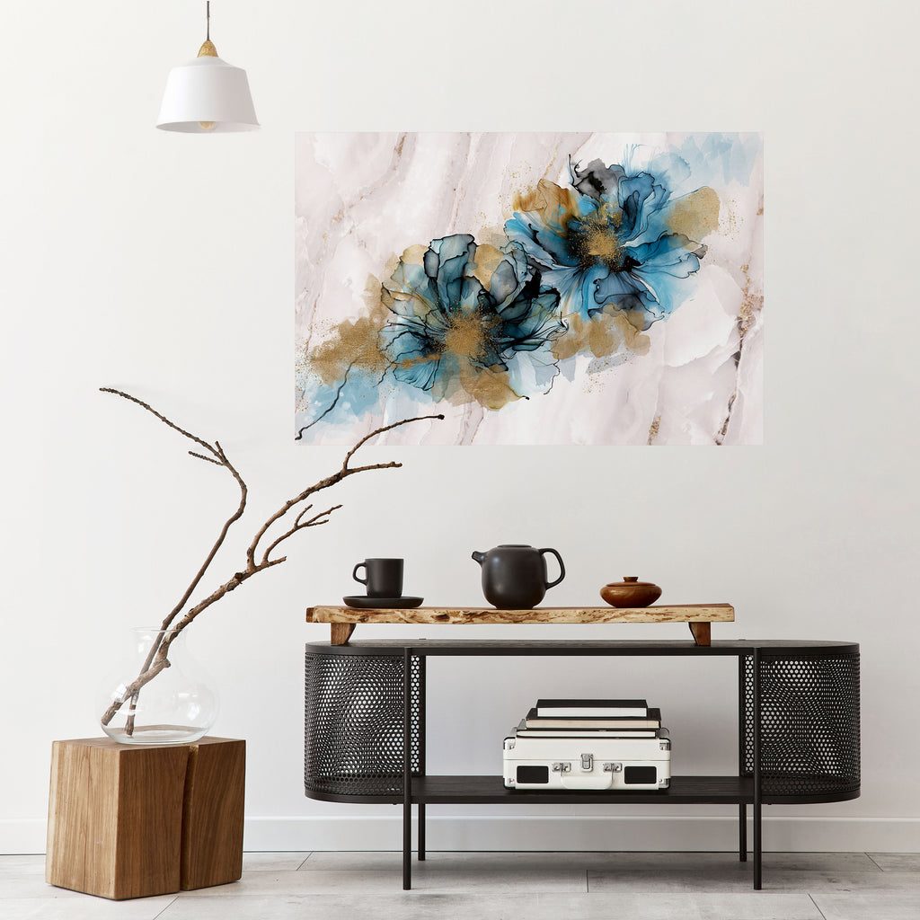 Póster horizontal autoadhesivo con diseño de salpicaduras de elegancia