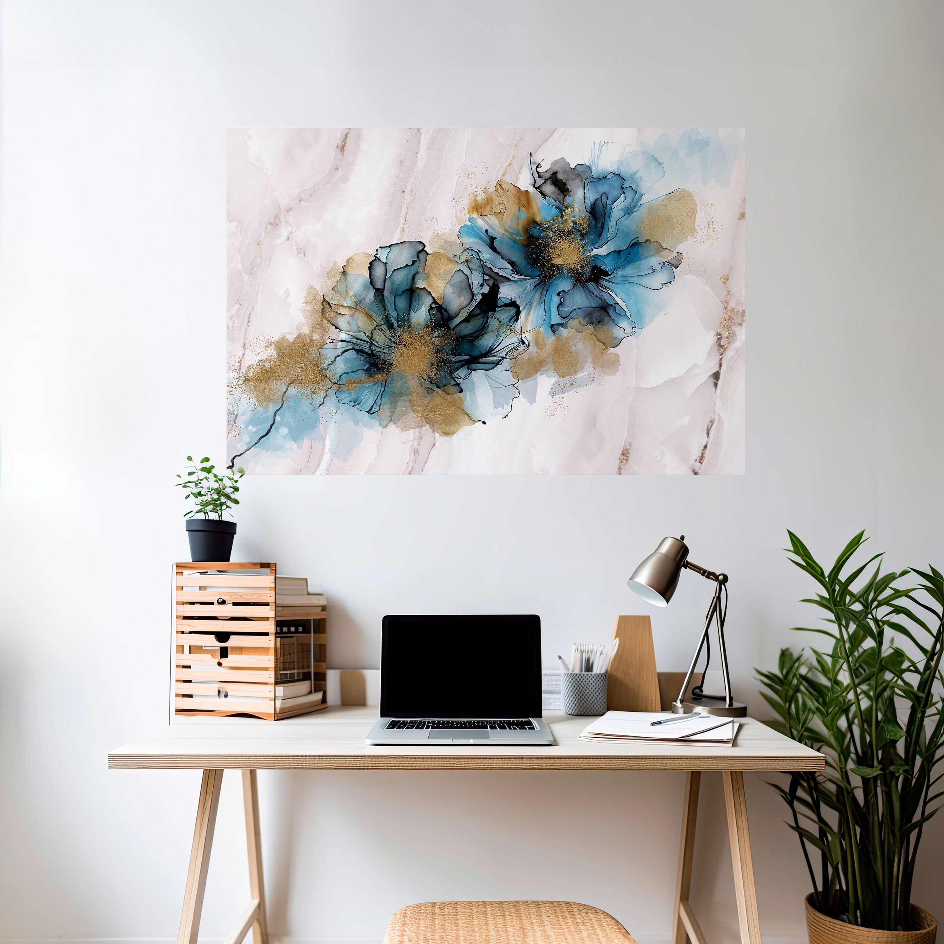 Póster horizontal autoadhesivo con diseño de salpicaduras de elegancia