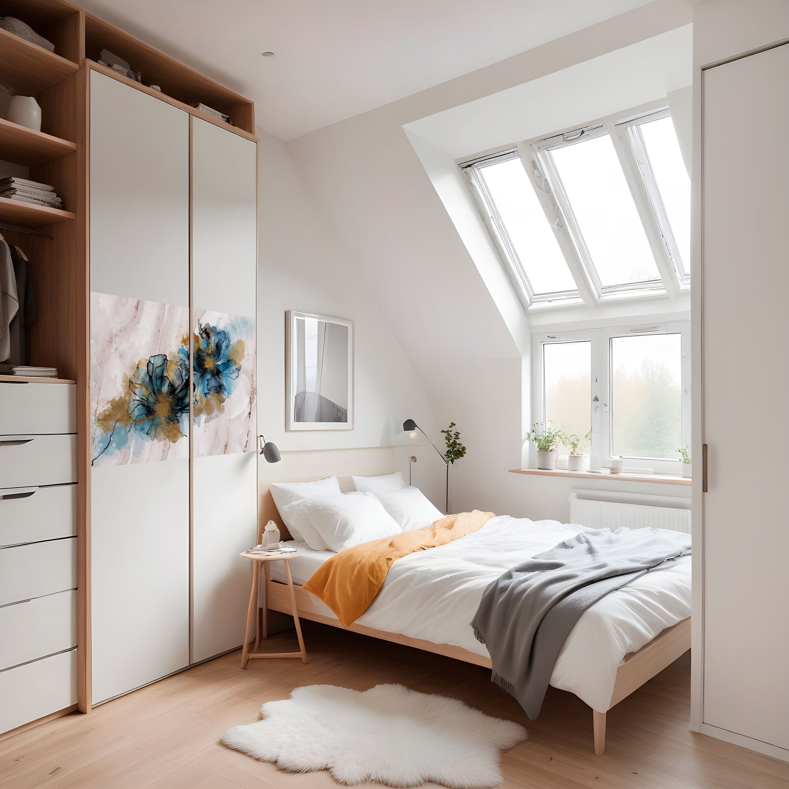 Póster horizontal autoadhesivo con diseño de salpicaduras de elegancia