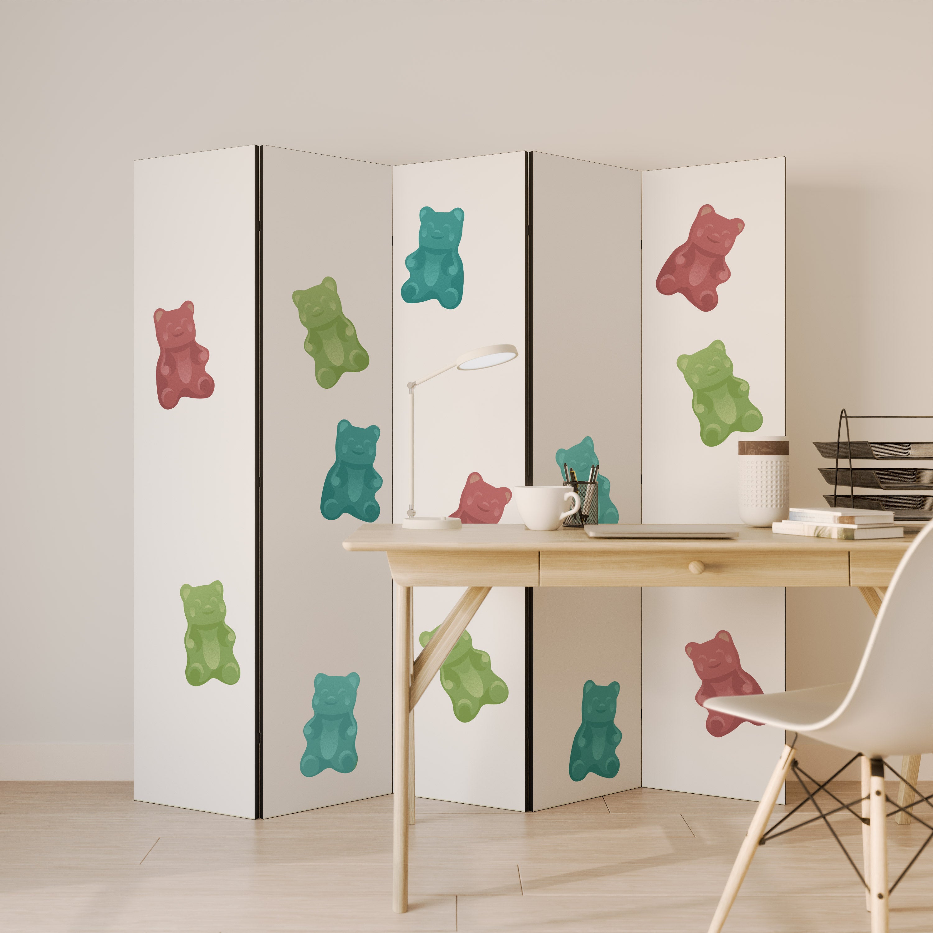 GUMMY BEARS 5-Panel Room Divider