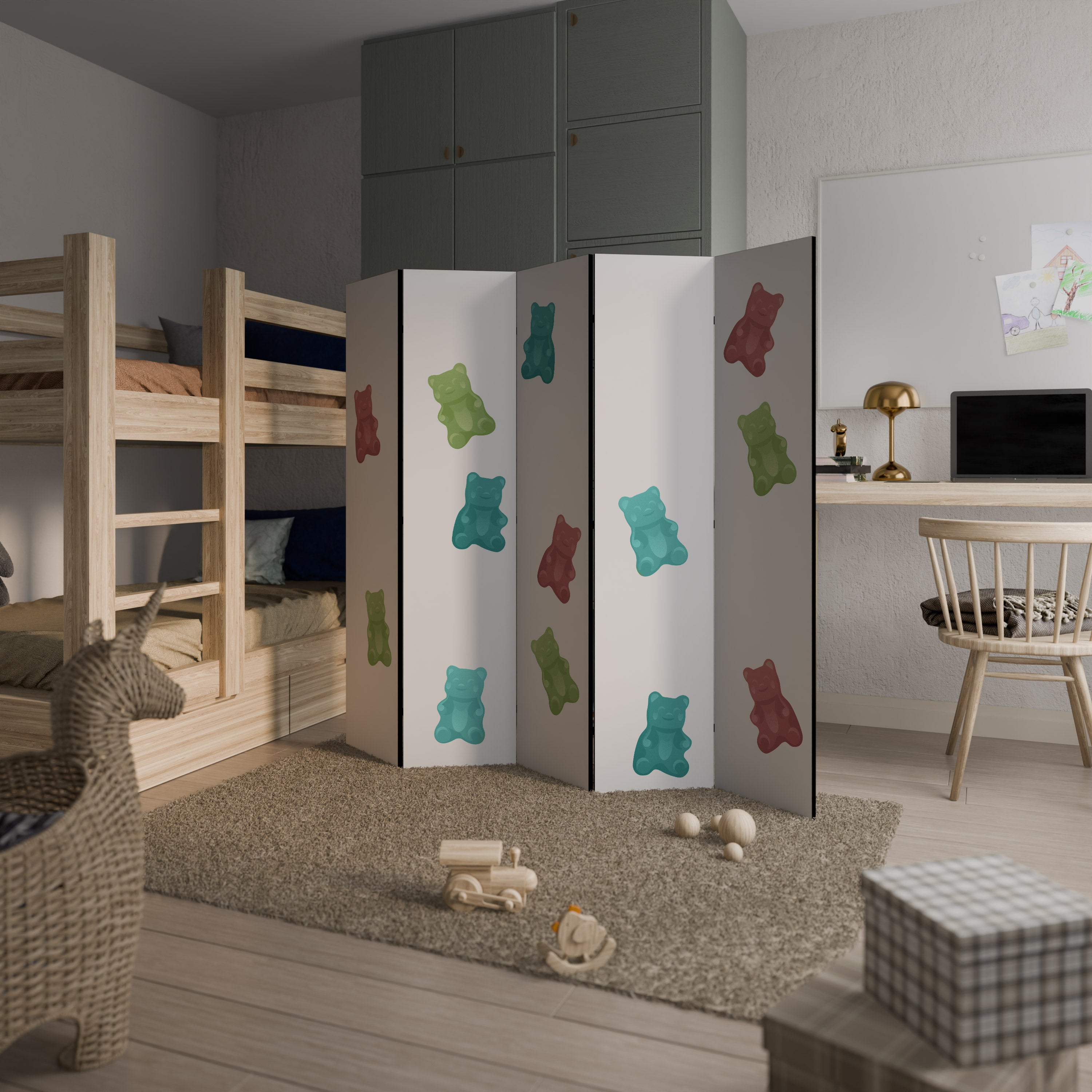 GUMMY BEARS 5-Panel Room Divider