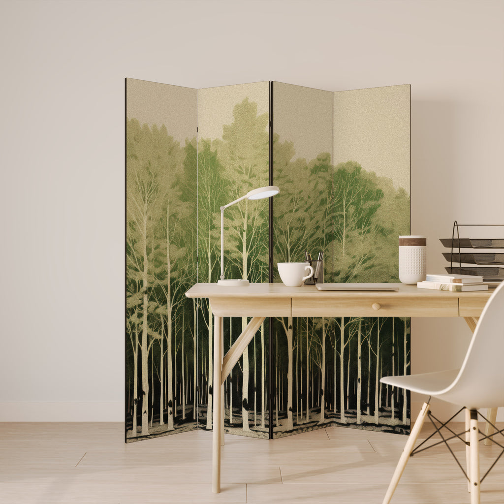 Biombo decorativo de 4 paneles UNKNOWN NATURE