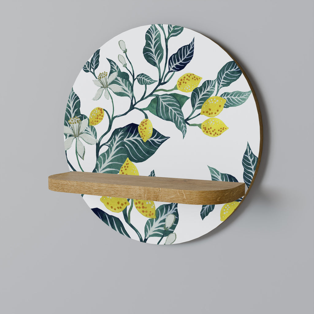 Estantería de arte redonda LEMON TREE con efecto roble