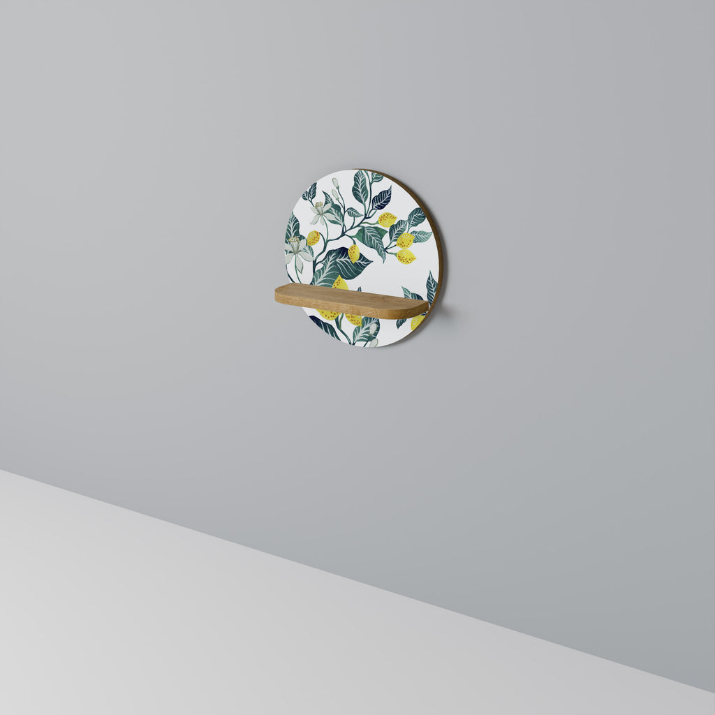 Estantería de arte redonda LEMON TREE con efecto roble