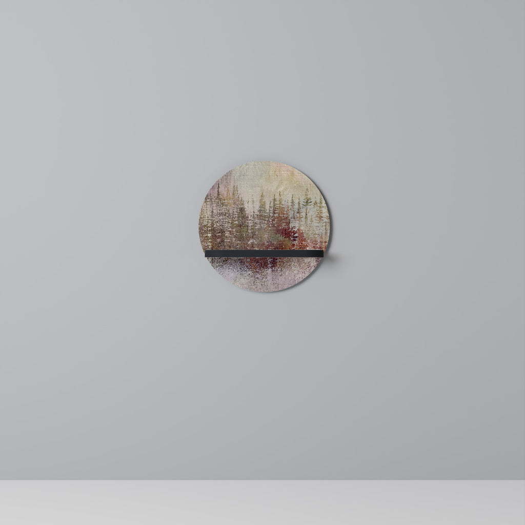 VEILED SUMMIT Round Art Shelf In Black Finish