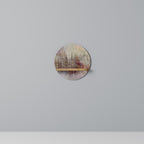 VEILED SUMMIT Estante Redondo Decorativo en Efecto Roble