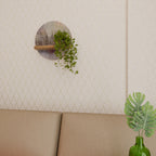 VEILED SUMMIT Estante Redondo Decorativo en Efecto Roble