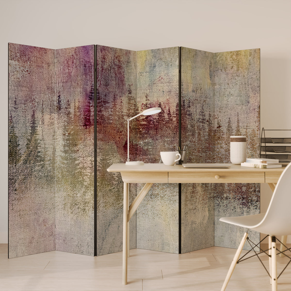 VEILED SUMMIT Biombo de 6 paneles