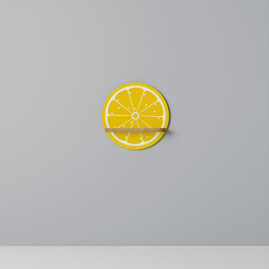 Estantería de arte redonda LIMÓN FORTALECEDOR con efecto roble