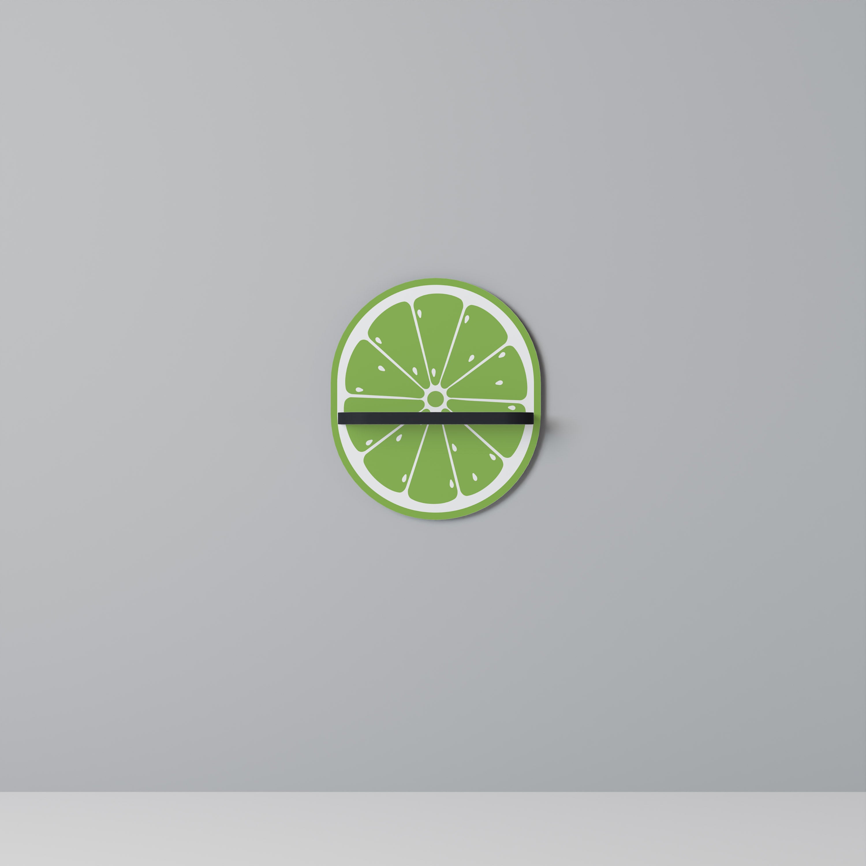 Estantería de arte ovalada REFRESHING LIME con acabado negro