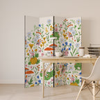 GARDEN GNOMES Decorative 4-Panel Room Divider
