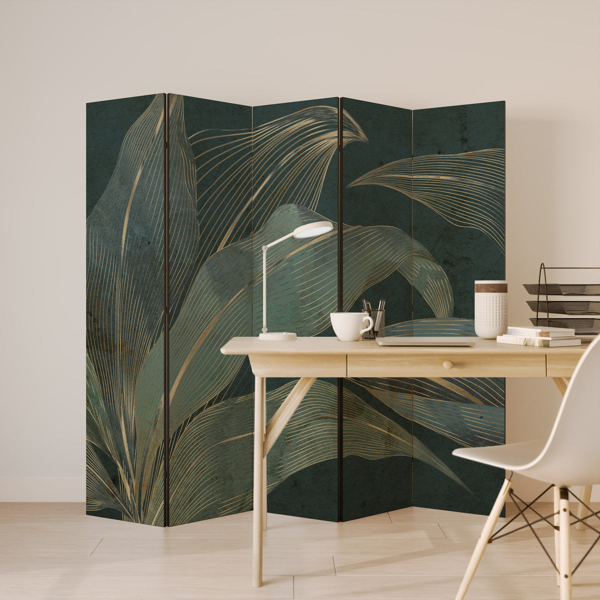 ROYAL GREEN Biombo de 5 paneles