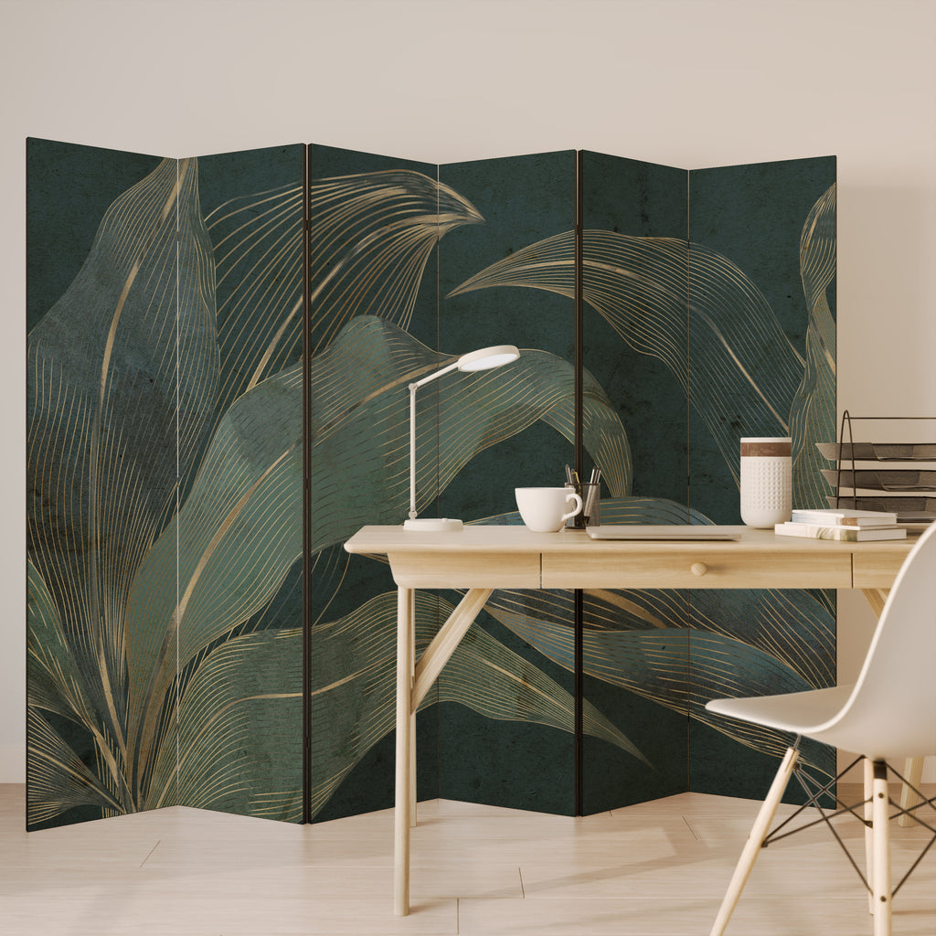 Biombo decorativo ROYAL GREEN de 6 paneles
