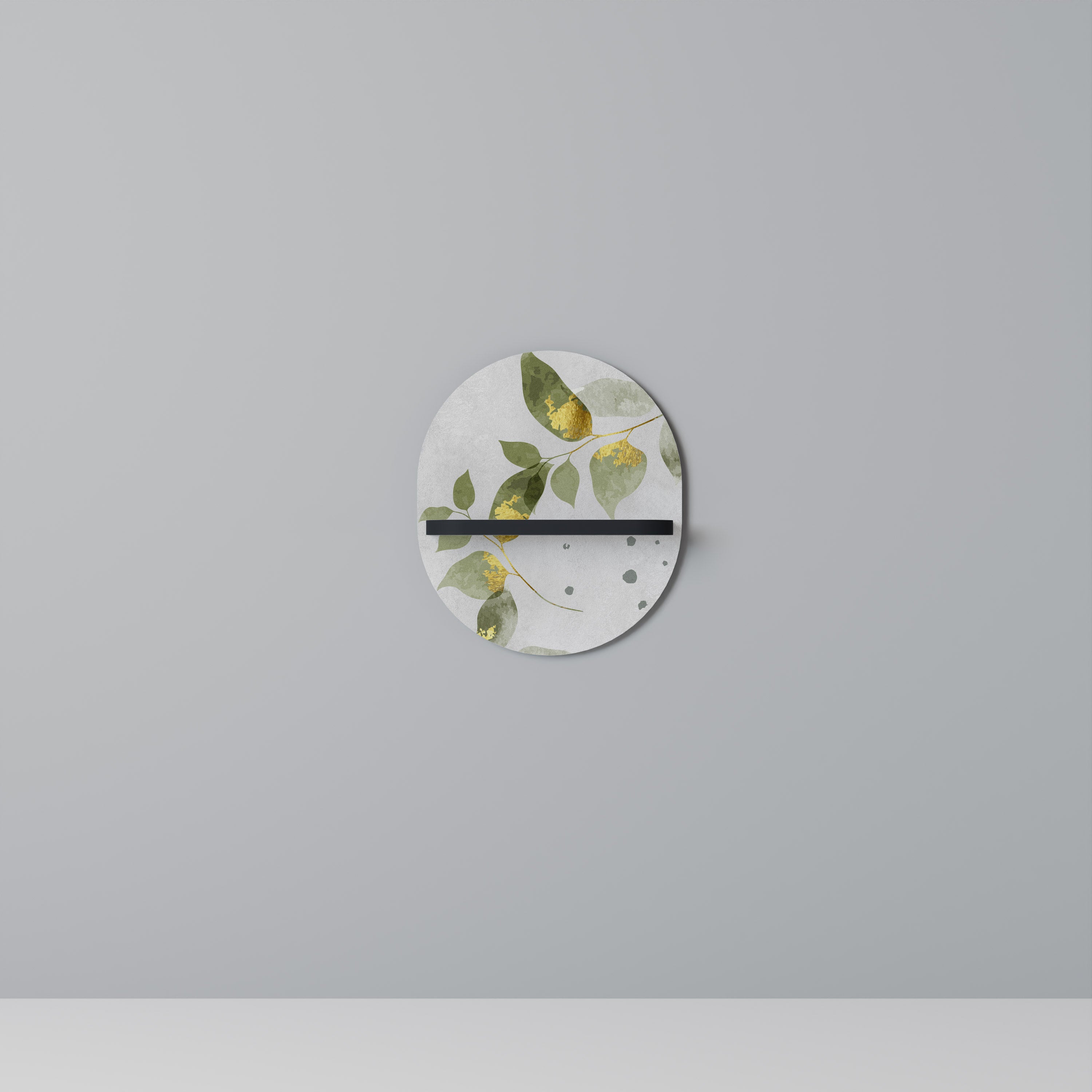 Estantería de arte ovalada ELEGANT BOTANICS con acabado negro