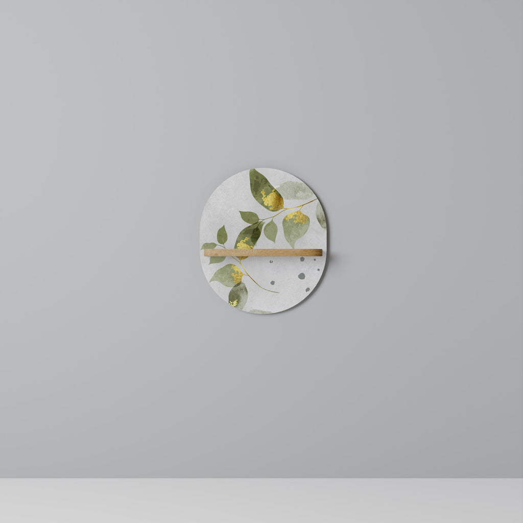 ELEGANT BOTANICS Oval Art Shelf In Oak Effect