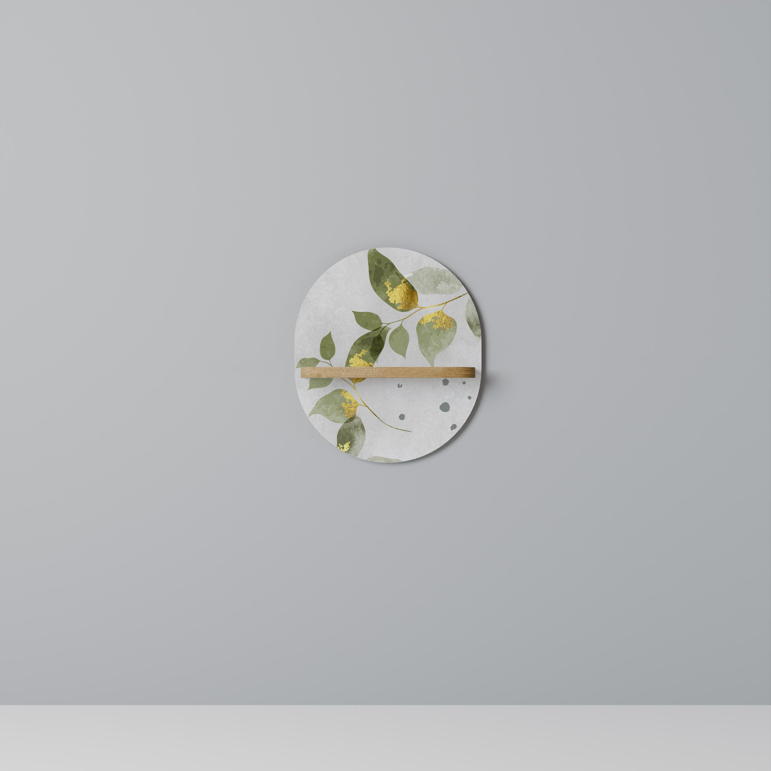 ELEGANT BOTANICS Oval Art Shelf In Oak Effect