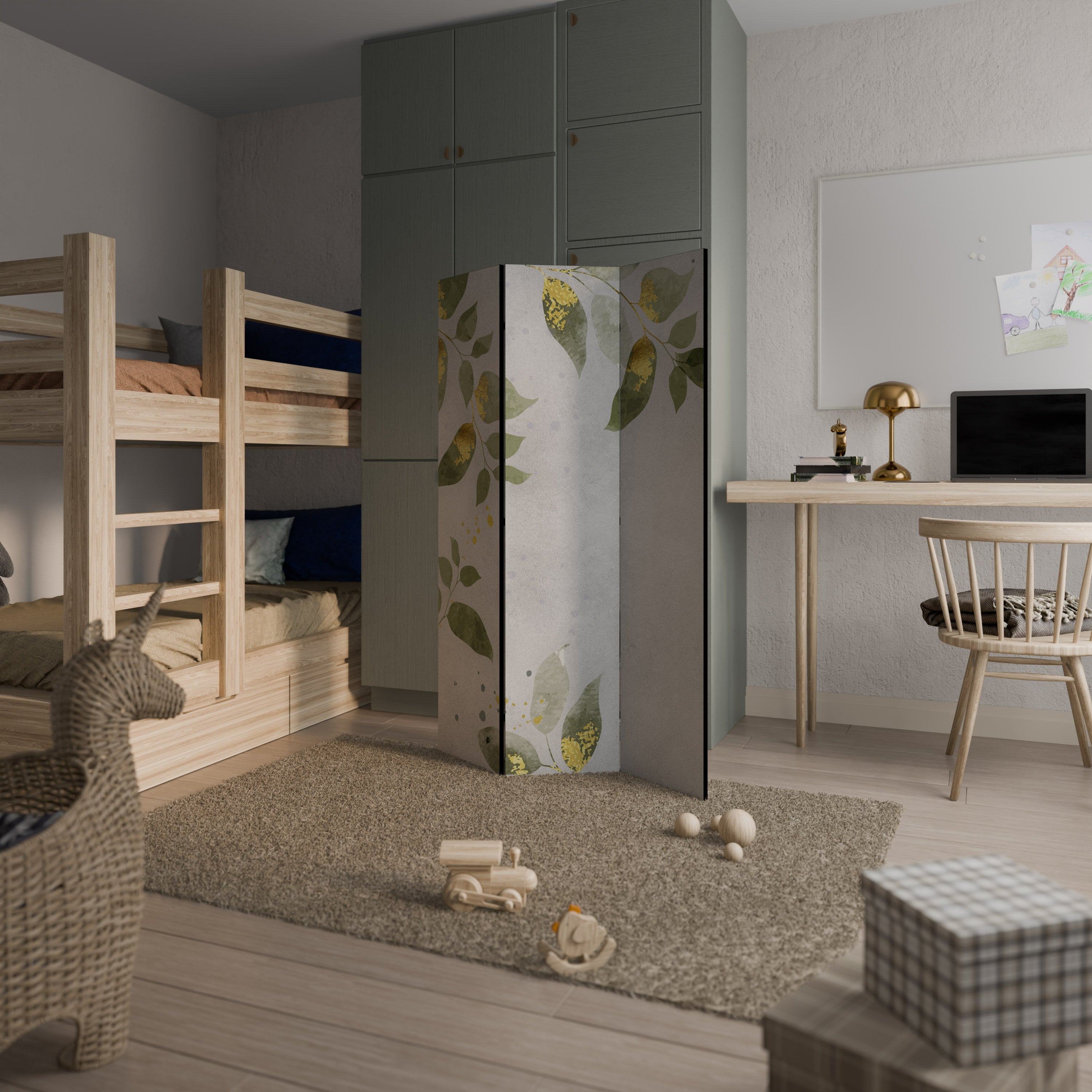 ELEGANT BOTANICS Biombo de 3 paneles