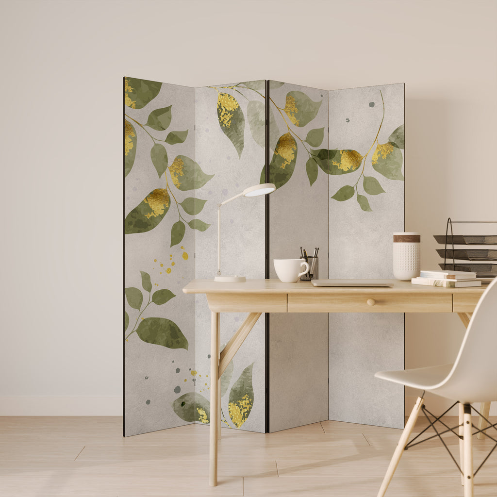 Biombo decorativo de 4 paneles ELEGANT BOTANICS